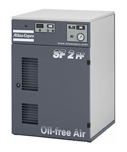 atlas copco sf1-8 моноблок безмасляный спиральный компрессор